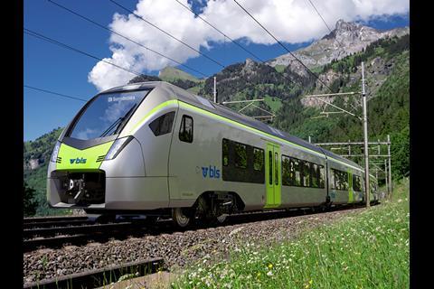 The 160 km/h Flirt EMUs for BLS will replace EW III coaches and RBDe565 and RBDe 566I railcars.